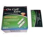 نوار تست قند خون آن کال اکسترا On Call Extra ویژگی های نوار تست قند خون On Call Extra قابلیت حمل آسان و راحت جلوگیری از اثرات آلودگی ، مواجهه با اکسیژن ، درجه حرارت بالا و رطوبت بالا برای اطمینان از پایداری و و اندازگیری دقیق افزایش مدت ماندگاری به میزان ۲ سال به جای ۳ تا ۴ پس از بازکردن بسته نوار نوار تست قند خون On Call Extra با استفاده از ۰/۴ میکرولیتر خون ، ظرف مدت ۴ ثانیه نتیجه تست را بر روی دستگاه نمایش می دهد. لازم به ذکر است نوار تست قند خون On Call Extra قابل استفاده بر روی دستگاه های اندازه گیری قند خون آن کال اکسترا می باشد. بسته بندی مجزا برای هر نوار تست قند خون ، هر بسته حاوی 25 عدد می باشد. روش اندازگیری قند خون به صورت آنزیماتیک ، گلوکز اکسیداز که همان روش شایع استفاده در آزمایشگاه ها می باشد. دامنه اندازگیری قند خون از ۱۰ تا ۶۰۰ میلی گرم بر دسی متر دارای تاییدیه CE اروپا تاریخ انقضا:03/2023 این نوار ها نیازی به وارد کردن کد نداشته و با هر بار استفاده خود را کدینگ و آبدیت می کند. نوار های سنجش قند خون آن کال اکسترا ساخته شده توسط شرکت معتبر ACON ایالات متحده آمریکا می باشد که از قدیمی ترین کارخانجات در تولید دستگاه های تست قند خون در دنیا می باشد که به صورت تخصصی به تولید انواع تست ها می پردازد.